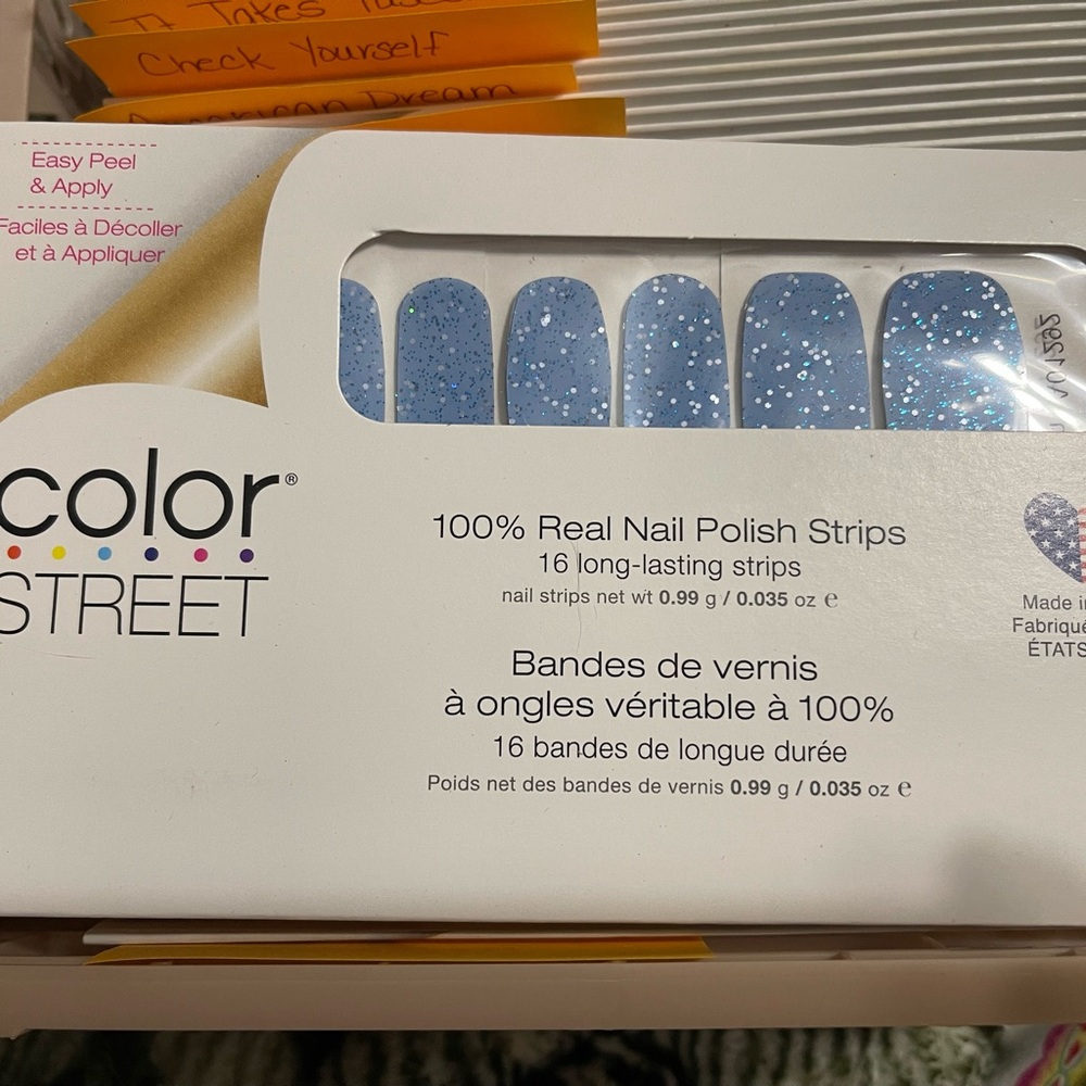 Color Street Blue Glitter Nail Polish Strips SKY HIGH